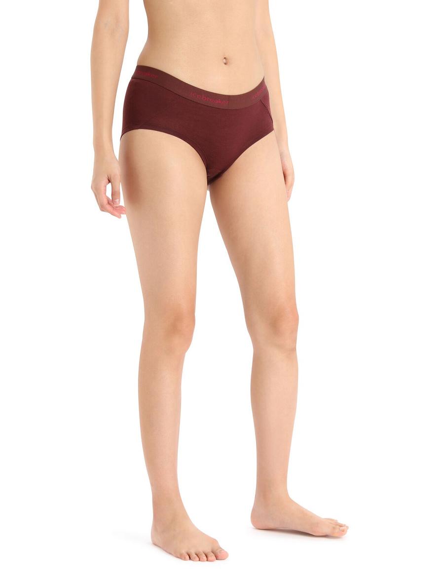 Icebreaker Merino Sprite Hot Pants Női Fehérnemű Piros | HU 1706MQZA